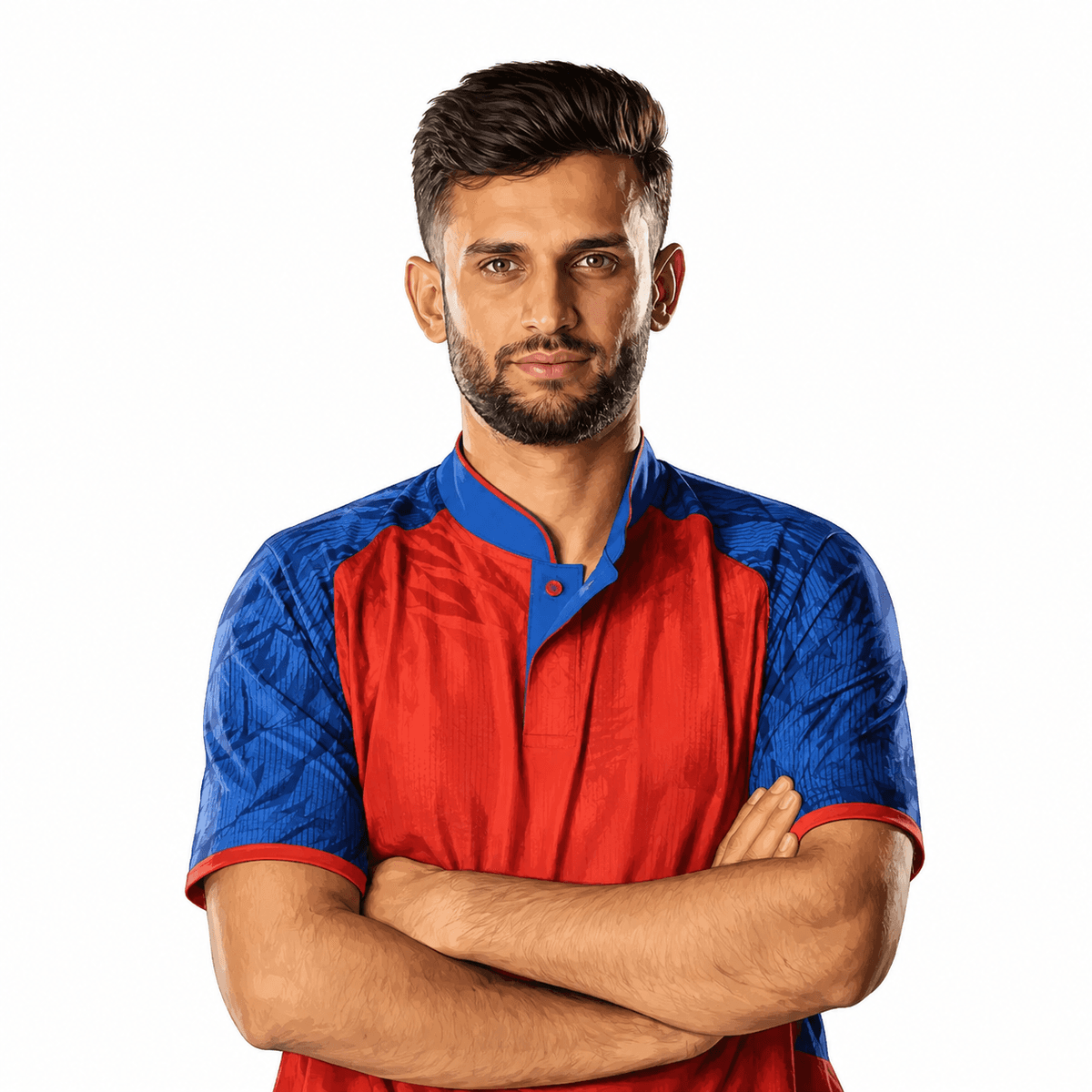 Azmatullah Omarzai bowling for Afghanistan in international cricket