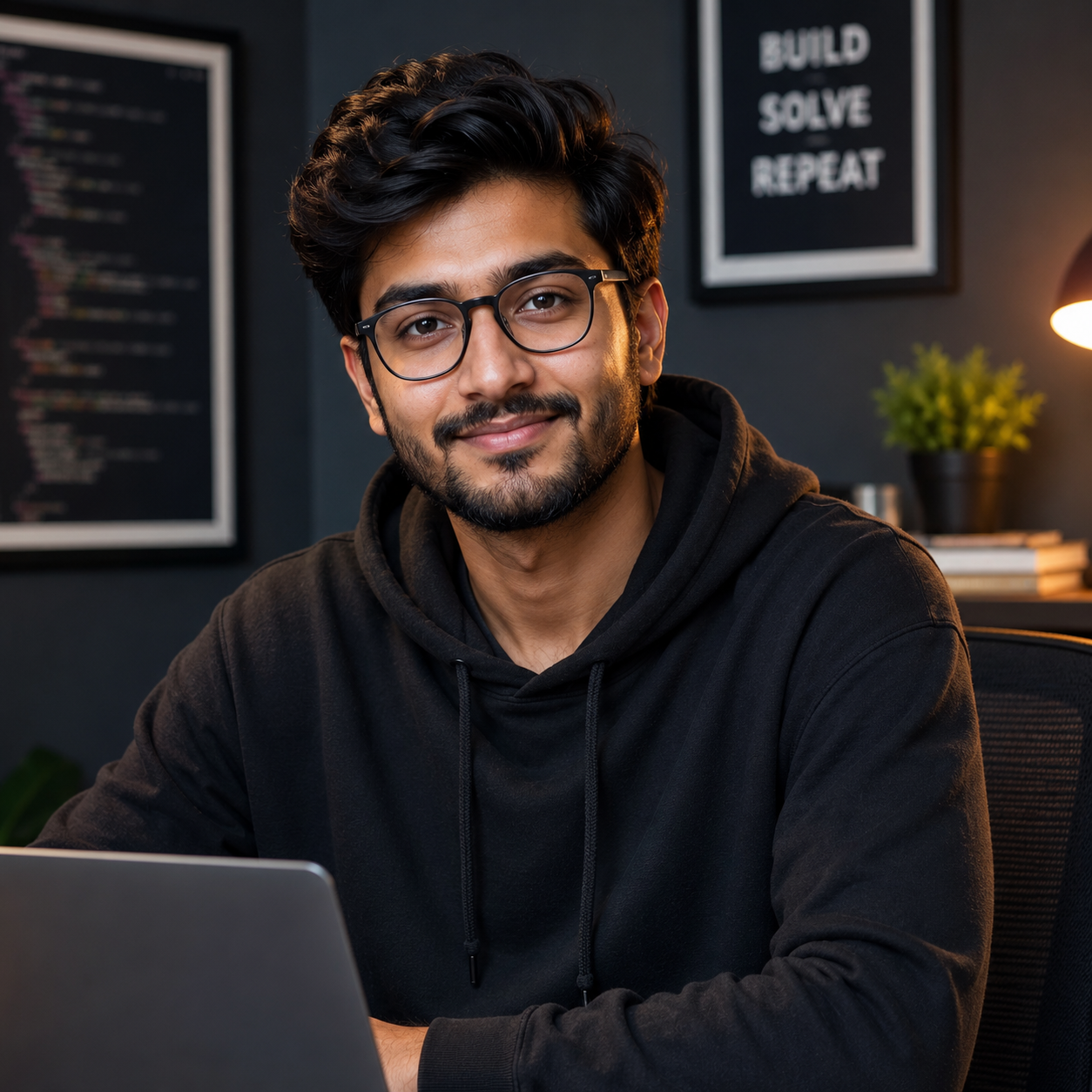 Portrait of Hamza Ahmed, a software developer from Karachi