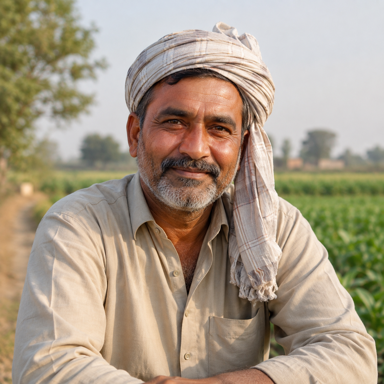 Portrait of Muhammad Rafiq, a farmer from Sahiwal